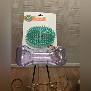 Kensington Multicolor Set Of Spike Ball & Bone  With Loud Squeaker Set